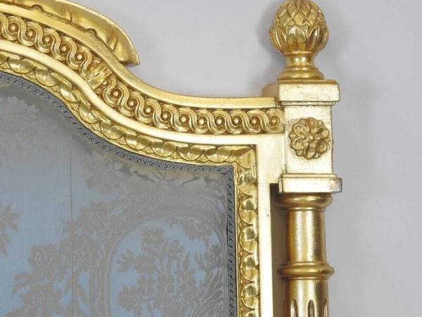 Louis XVI style bed in gilded wood