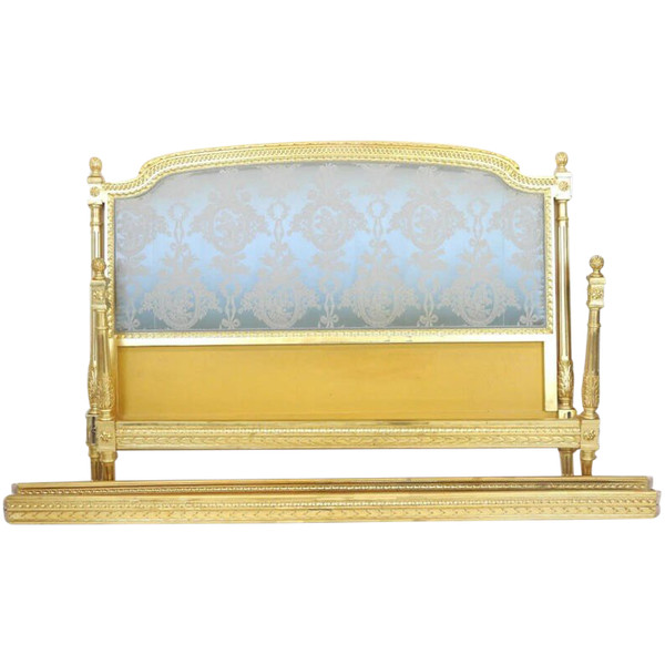 Louis XVI style bed in gilded wood