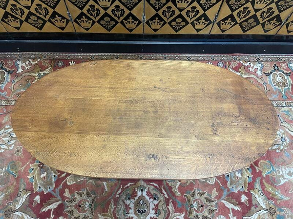 Oak winegrower's target coffee table