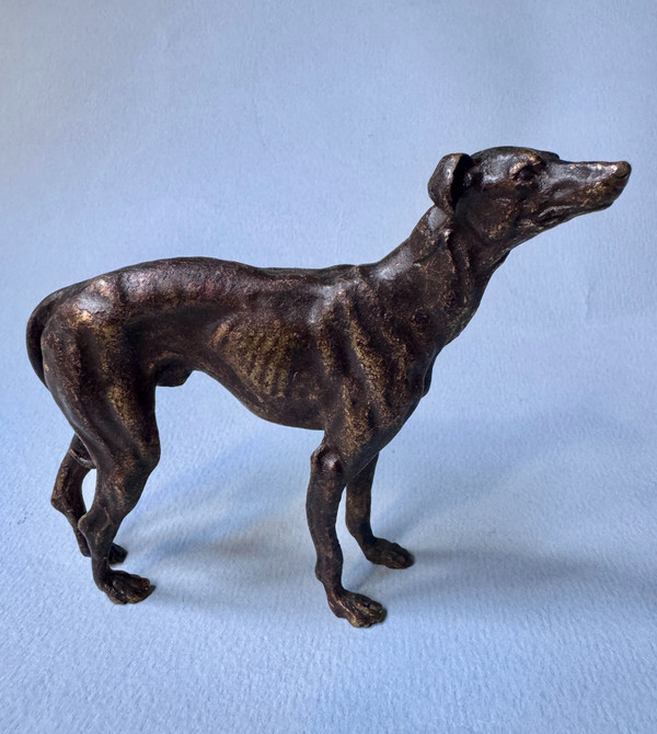 Lévrier Greyhound en bronze de Vienne, sculpture chien