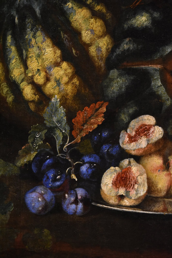 Still Life Of Fruit With Green Woodpecker, Franz Werner Von Tamm (hamburg 1658 - Vienna 1754) 