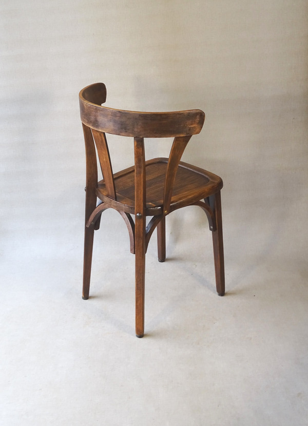 Fauteuil de bureau bois courbé bistrot -1950-