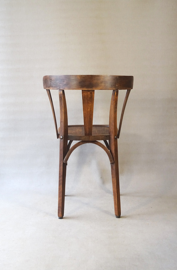 Fauteuil de bureau bois courbé bistrot -1950-