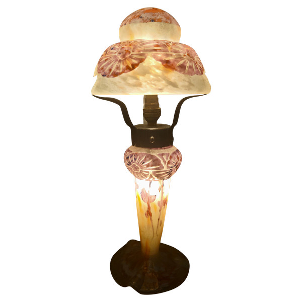 C. Schneider: "Ancolies" mushroom lamp "signed Charder/Le Verre Français" 1927 61928