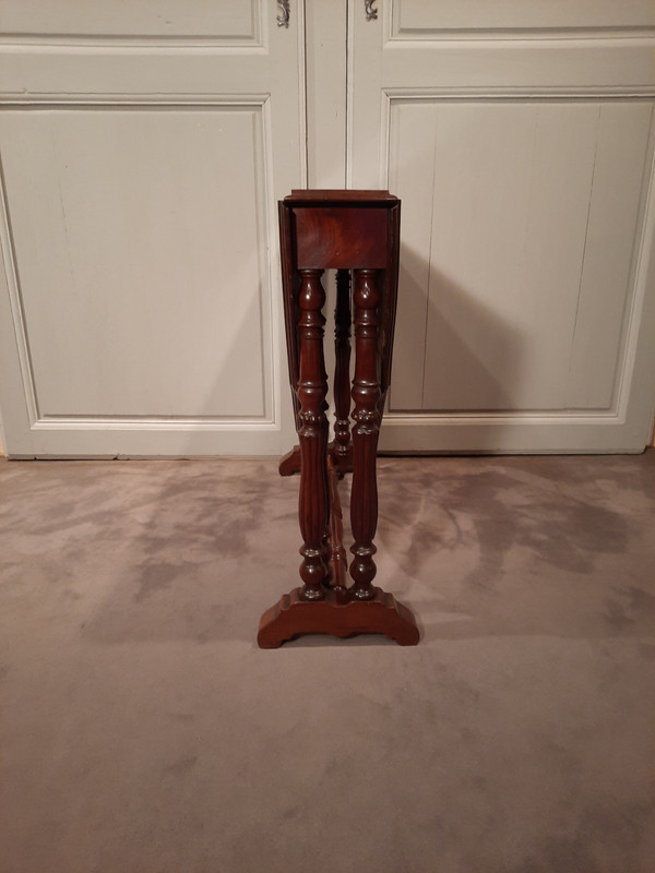 Louis-Philippe period mahogany side table with two folding leaves.