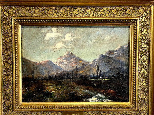 PAINTING / OIL ON PANEL SIGNED BY NARCISSE DÍAZ DE LA PEÑA "LES ALPES