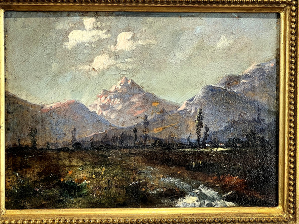 PAINTING / OIL ON PANEL SIGNED BY NARCISSE DÍAZ DE LA PEÑA "LES ALPES