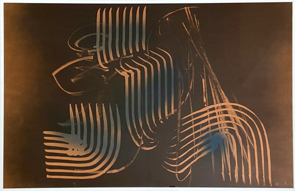 Hans Hartung, Lithograph titled "Farandole", Abstract Composition, N°25/7, dated 1971.