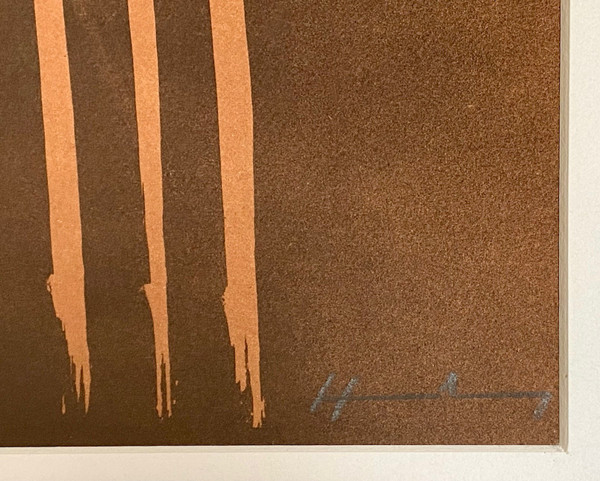 Hans Hartung, Lithograph titled "Farandole", Abstract Composition, N°25/7, dated 1971.