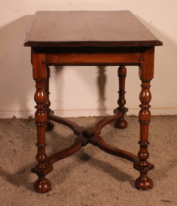 Louis XIV Walnut Writing Table Or Occasional Table From The17th Century