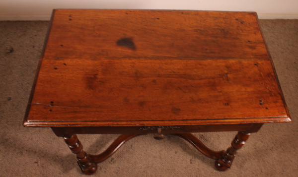 Louis XIV Walnut Writing Table Or Occasional Table From The17th Century