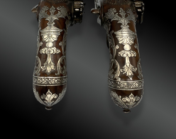 Pair of luxury flintlock pistols by Joseph LLINAROS Spain circa 1800