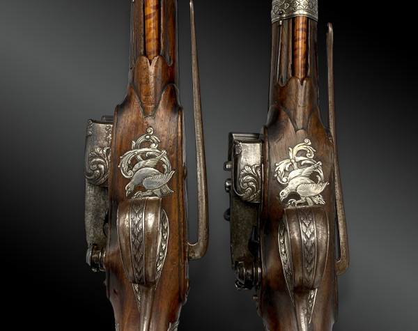 Pair of luxury flintlock pistols by Joseph LLINAROS Spain circa 1800