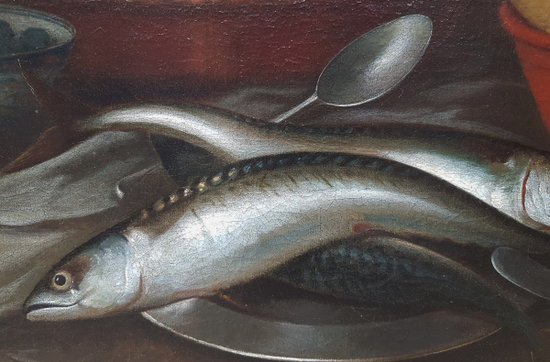 17th century Flemish school - Still life with fish