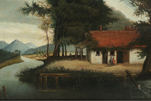 The House by the River Flemish school of the 18th-century oil on panel