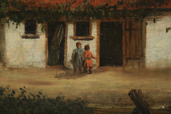 The House by the River Flemish school of the 18th-century oil on panel