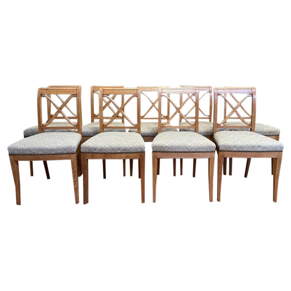 Set of 9 Louis XVI-Directoire style chairs