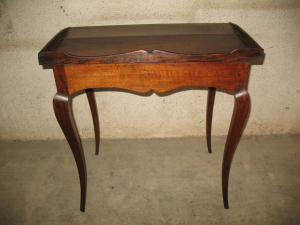 18th century Louis XV small fruitwood bureau table with 1 drawer