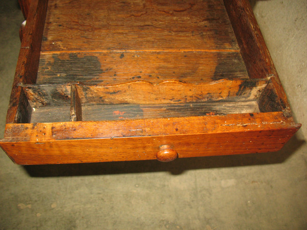 18th century Louis XV small fruitwood bureau table with 1 drawer