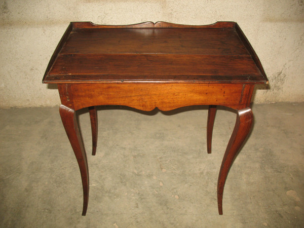 18th century Louis XV small fruitwood bureau table with 1 drawer