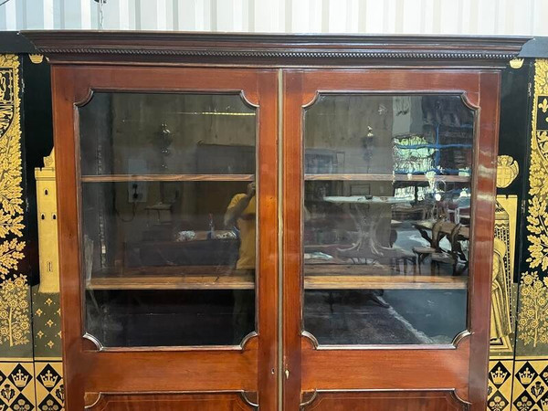 Library - English mahogany display cabinet