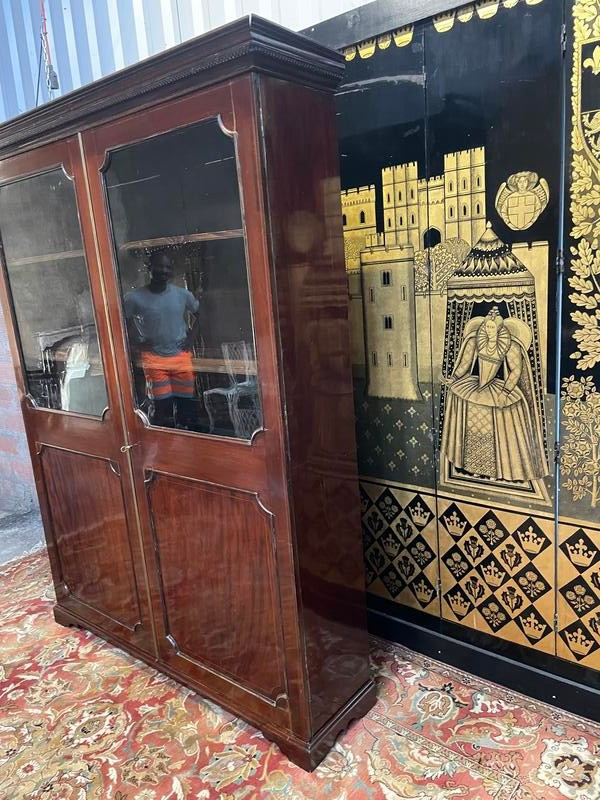 Library - English mahogany display cabinet