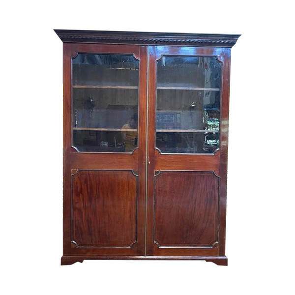 Library - English mahogany display cabinet