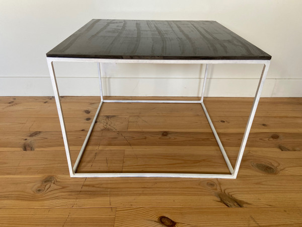 Square slate coffee table or side table.