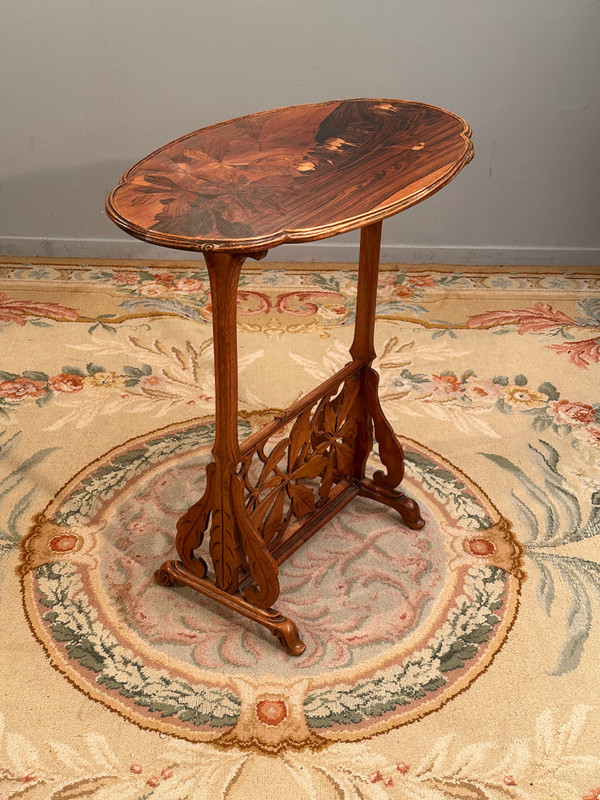 Emile Gallé, Rare Art Nouveau Swallows pedestal table (1846 - 1904)