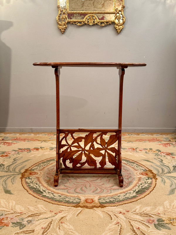 Emile Gallé, Rare Art Nouveau Swallows pedestal table (1846 - 1904)