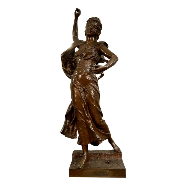 Important Bronze Sculpture Fête Des Fleurs By Alexandre Levasseur 19th century (90 cm)