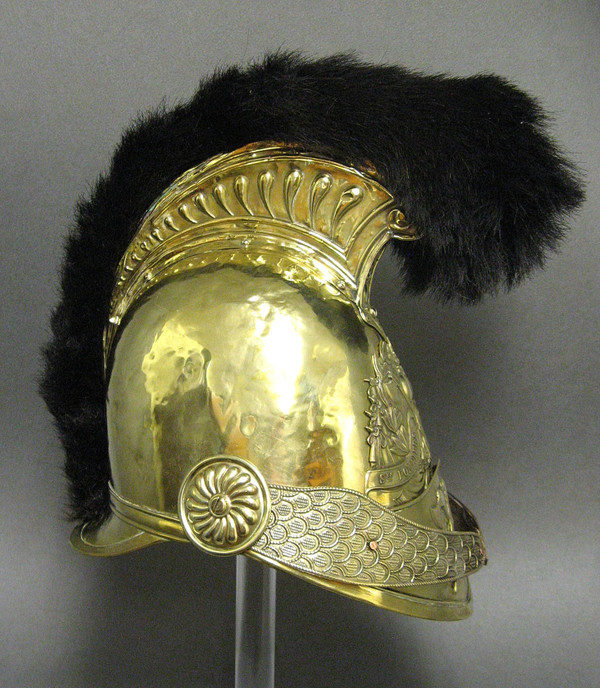 Casque De Sapeur Pompier Mle 1852 De La Ville De Langeais.