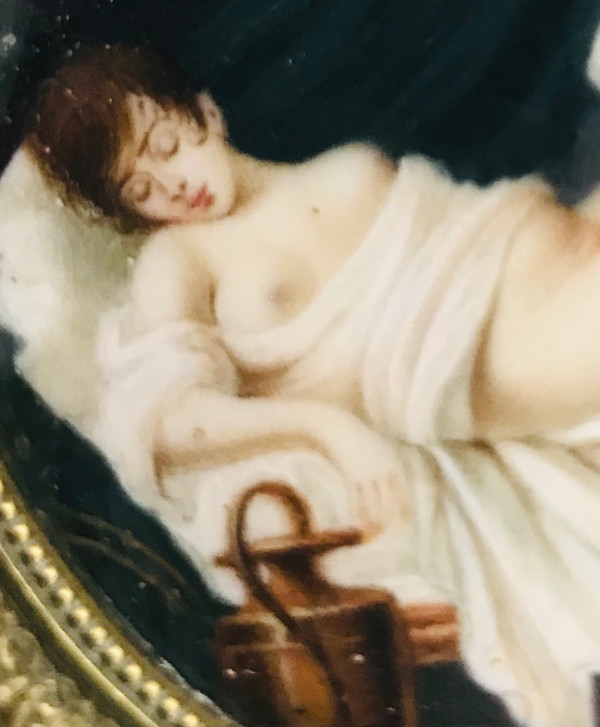 Miniatura mitologia allegoria dell'amore Eros Cupido Psiche