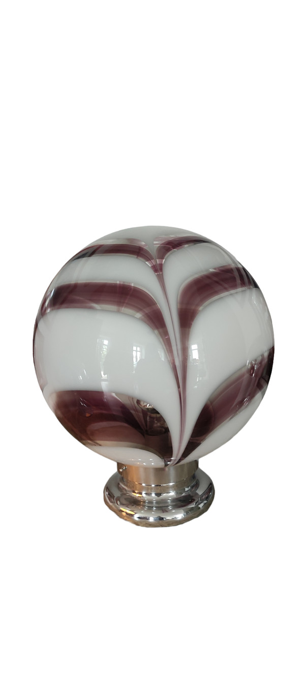 Ancienne Grande Lampe boule oeuf  Design XXL   Verre Murano Italie   Carlo Nason