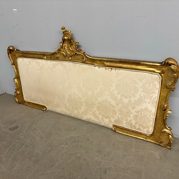 Antique headboard bed Louis Philippe 1840 gold leaf . Mis Largh 192 H 98