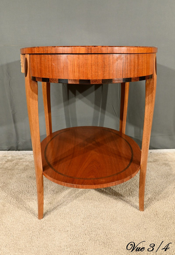 Table Guéridon en Acajou et Palissandre, Art Déco - 1930