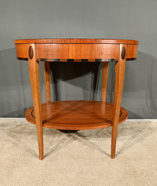 Table Guéridon en Acajou et Palissandre, Art Déco - 1930