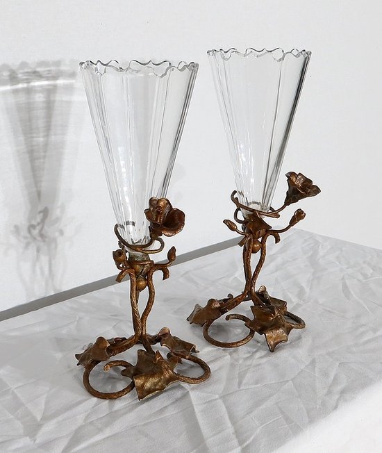 Paire de Vases en Cristal, époque Art Nouveau – 1900