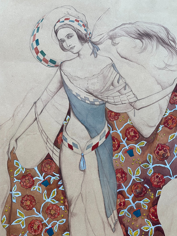 Léon Bakst (1866-1924) Dancer with Scarf, watercolor on paper, 1910