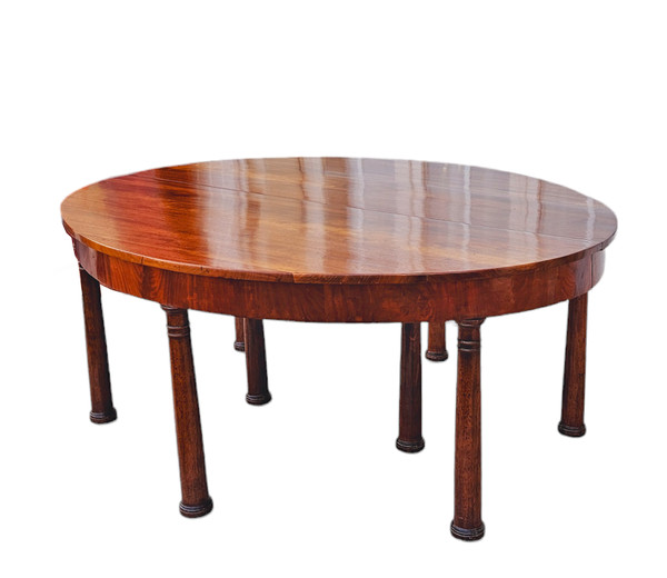 Très Grande Table à Bandeau 8 Pieds Colonne époque Empire