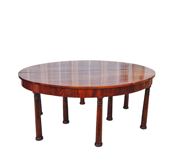 Très Grande Table à Bandeau 8 Pieds Colonne époque Empire