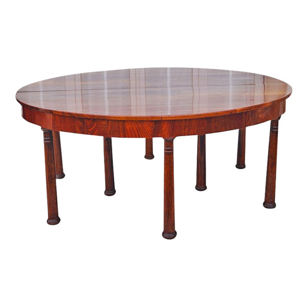 Très Grande Table à Bandeau 8 Pieds Colonne époque Empire