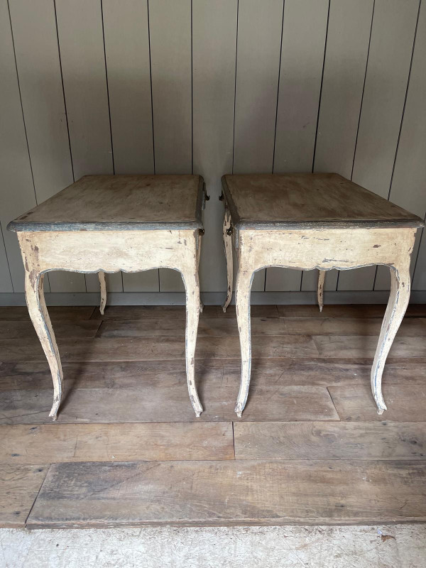 Louis XV 2-drawer writing table (pair), late 19th century patina