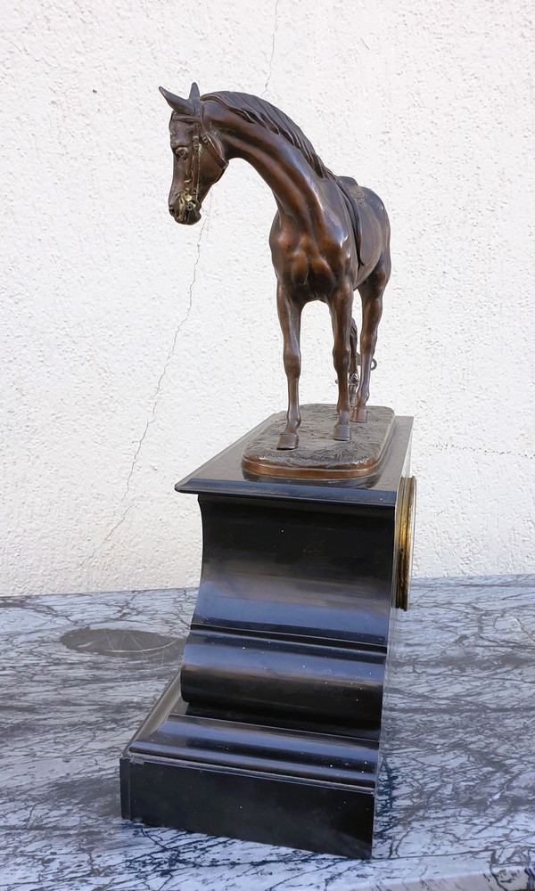 Emile Loiseau, Pendule Au Cheval, XIXème Siècle