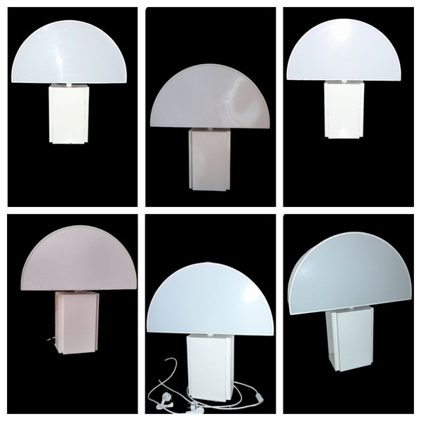 6 Olympe Harvey Guzzini lamps 1970/1975 + 2 wall lights