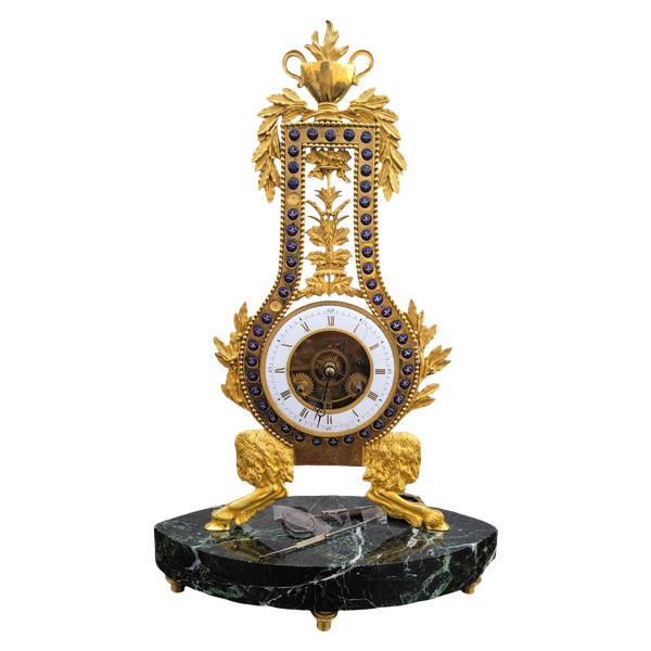 Gilt and enamelled bronze clock, 18th century period