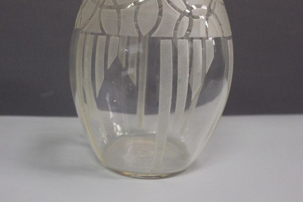 Art Deco Vase with Geometric Decor by Georges Chevalier