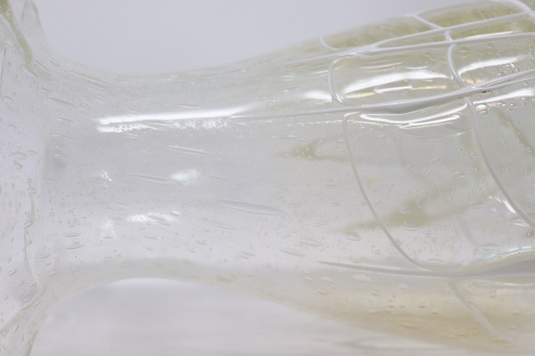 vase en verre transparent, Murano Italia 1980