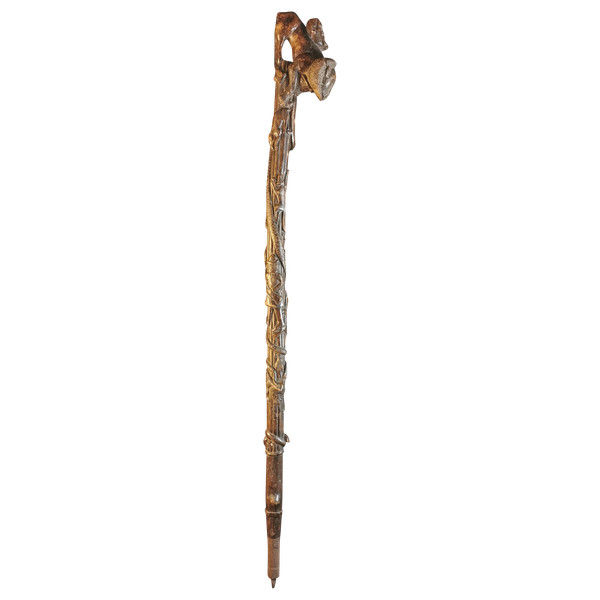 Bestiary and Hunter Folk Art Cane