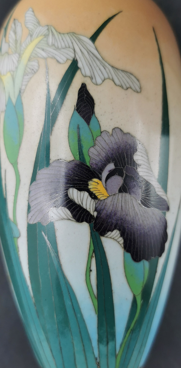 paire de petit vase cloisonné , Japon